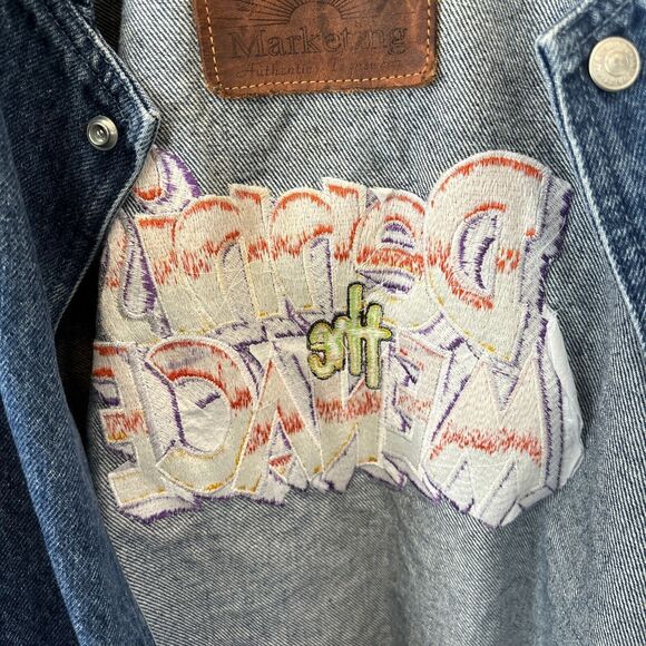 International Denim Jean Jacket L Vintage Pockets Snaps Dennis The Menace - Picture 7 of 10